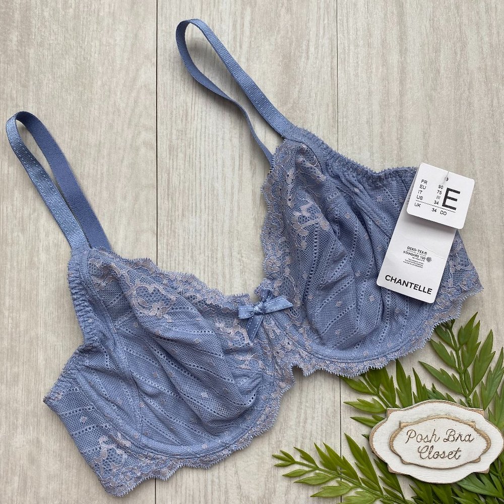 34DD Chantelle Rive Gauche Underwire Bra NWT 3281 Sexy Stretch Lace Cup NEW 34E